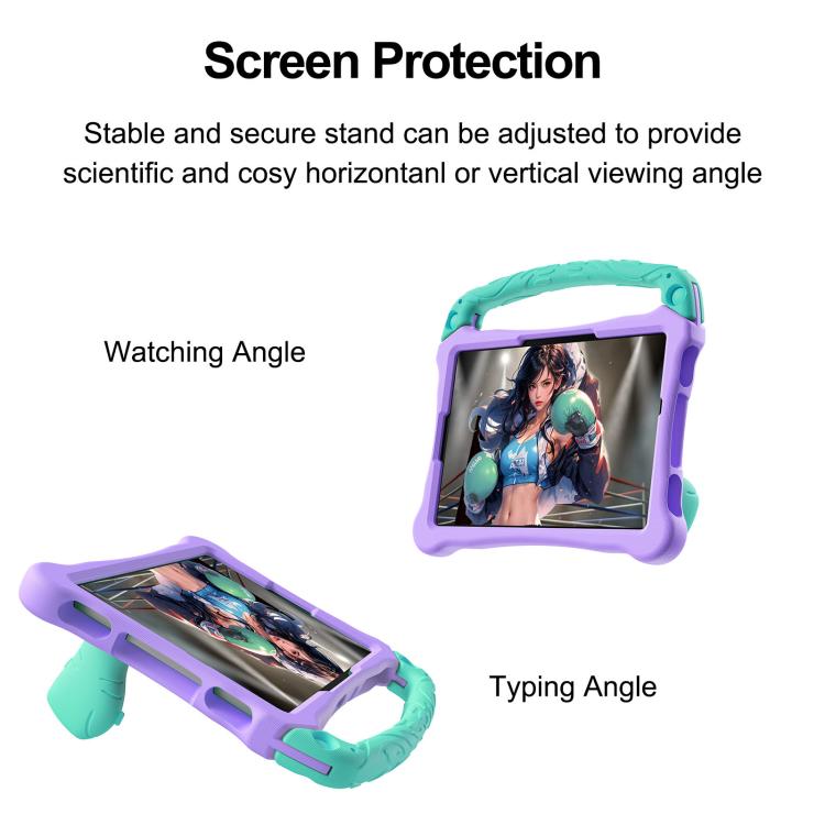 For Honor Pad X8a 11 inch Boxing Series Kickstand EVA Shockproof Tablet Case with Shoulder Strap(Purple Mint) - Honor by PMC TechLife | Online Shopping South Africa | PMC TechLife | Buy Now Pay Later Mobicred