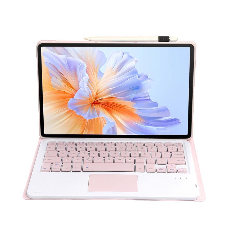 For Honor Pad V9 AH27-A Ultra-thin Detachable Bluetooth Keyboard Leather Tablet Case with Touchpad(Pink White) - Huawei Keyboard by PMC TechLife | Online Shopping South Africa | PMC TechLife | Buy Now Pay Later Mobicred