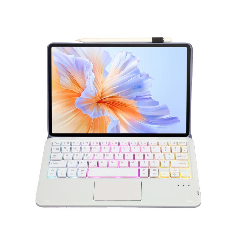For Honor Pad V9 AH27-AS Ultra-thin Detachable Backlight Bluetooth Keyboard Leather Tablet Case with Touchpad(Lavender White) - Huawei Keyboard by PMC TechLife | Online Shopping South Africa | PMC TechLife | Buy Now Pay Later Mobicred