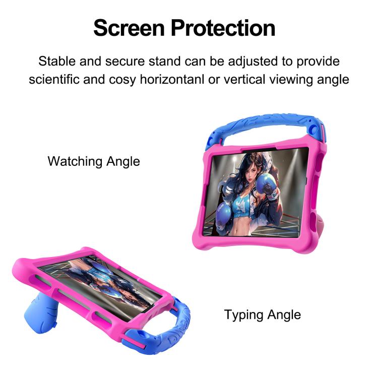 For For Lenovo Tab M11/ Xiaoxin Pad 11 2024 Boxing Series Kickstand EVA Shockproof Tablet Case with Shoulder Strap(Rose Red Blue) - Lenovo by PMC TechLife | Online Shopping South Africa | PMC TechLife | Buy Now Pay Later Mobicred