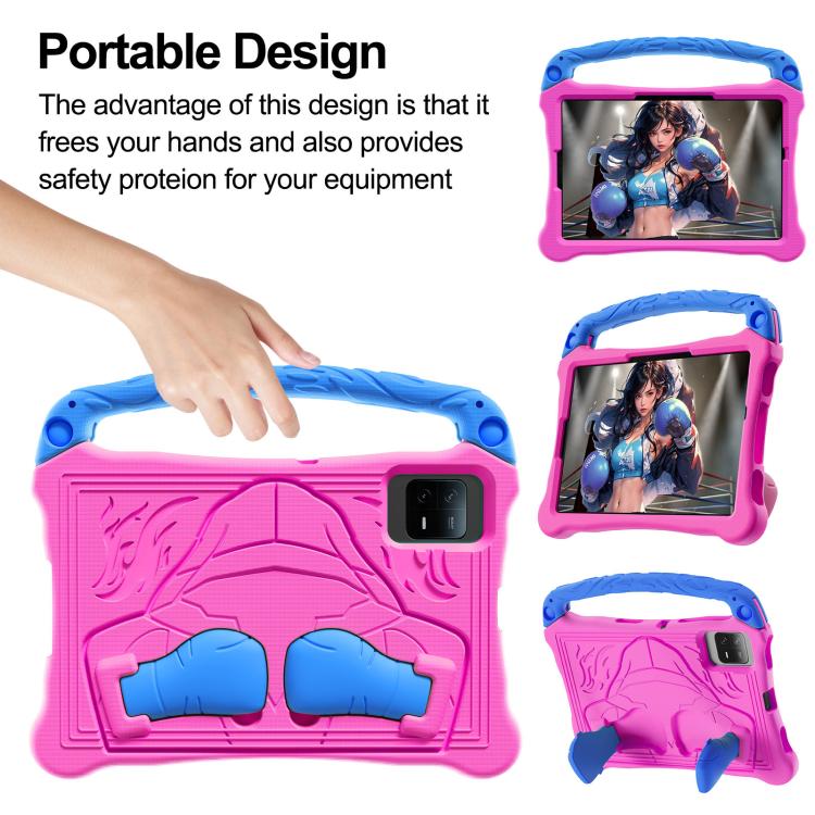 For For Lenovo Tab M11/ Xiaoxin Pad 11 2024 Boxing Series Kickstand EVA Shockproof Tablet Case with Shoulder Strap(Rose Red Blue) - Lenovo by PMC TechLife | Online Shopping South Africa | PMC TechLife | Buy Now Pay Later Mobicred