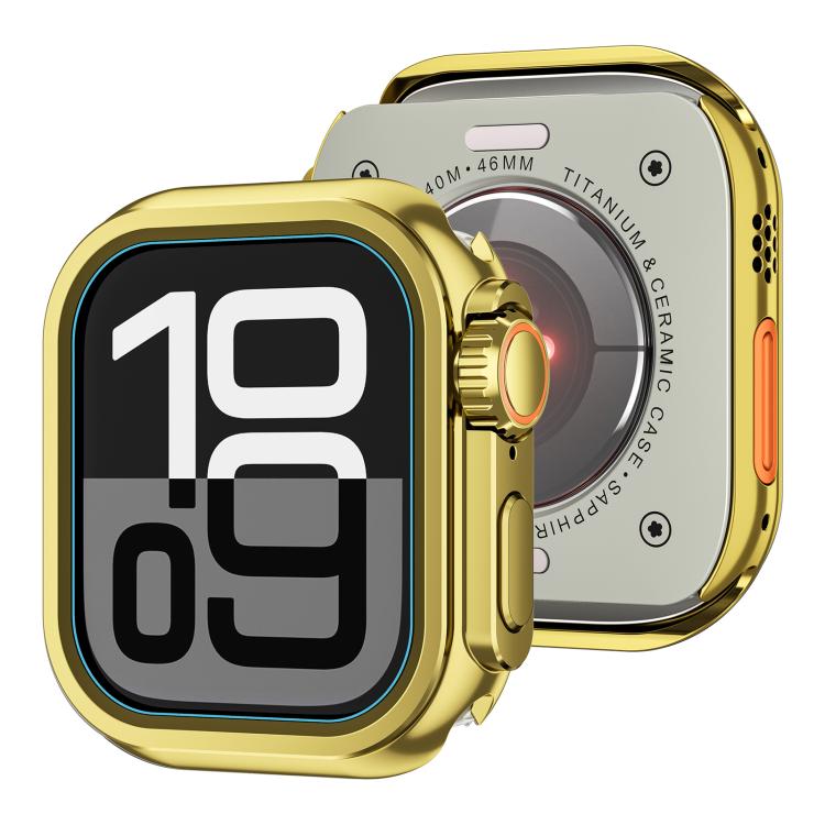 For Apple Watch Series 10 46mm Change to Ultra 49mm Zinc Alloy Watch Case(Bright Gold) - free shipping - PMC TechLife - Order now!