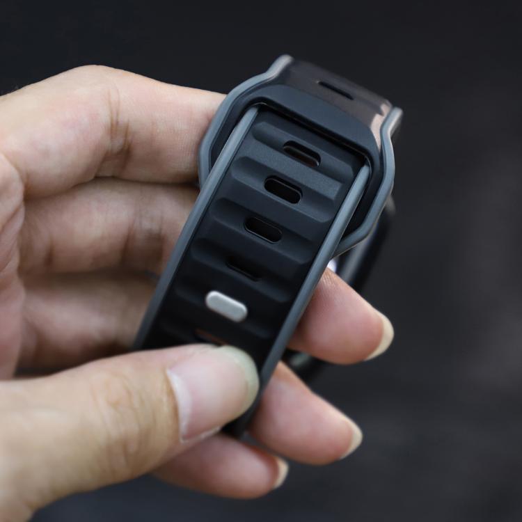 For Apple Watch 42mm / 41mm / 40mm / 38mm Norman Buckle Two-color Silicone Watch Band(Grey Black) - free shipping - PMc TechLife - Order now!