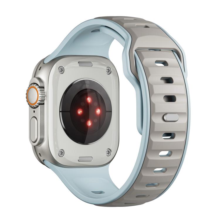 For Apple Watch 42mm / 41mm / 40mm / 38mm Norman Buckle Two-color Silicone Watch Band(Light Blue Coffee) - free shipping - PMc TechLife - Order now!