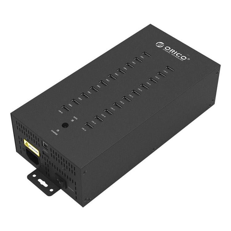 ORICO IH20P Industrial Grade 20 Ports USB 2.0 Hub, Plug:US Plug(Black) - free shipping - PMC TechLife - Order now!