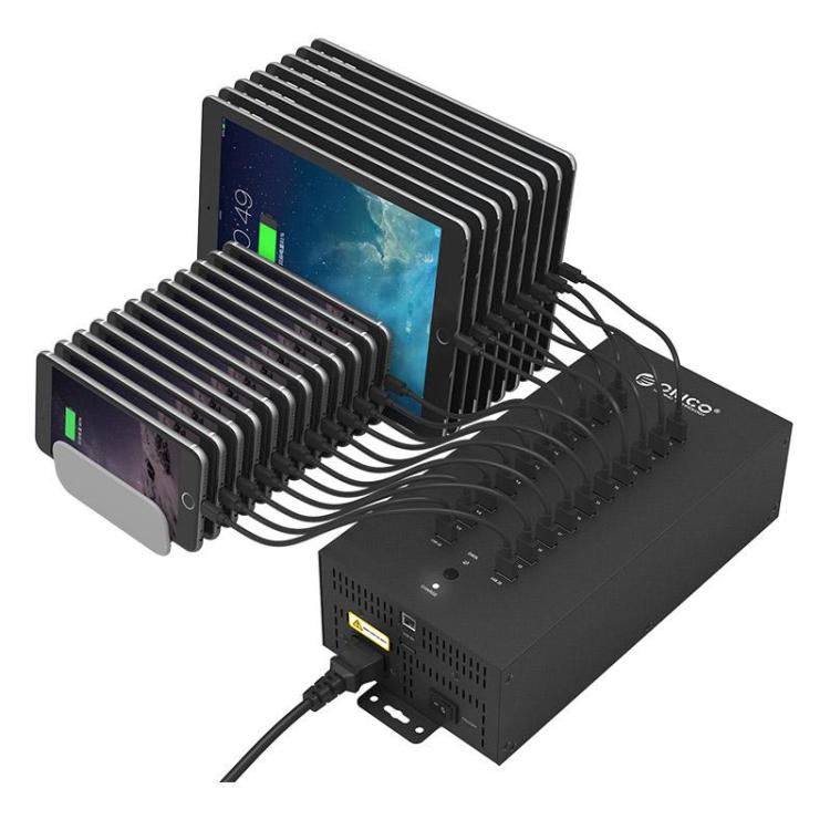 ORICO IH20P Industrial Grade 20 Ports USB 2.0 Hub, Plug:UK Plug(Black) - free shipping - PMC TechLife - Order now!