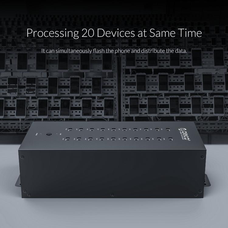 ORICO IH20P Industrial Grade 20 Ports USB 2.0 Hub, Plug:EU Plug(Black) - free shipping - PMC TechLife - Order now!