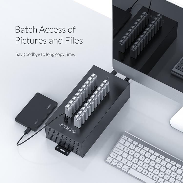 ORICO IH20P Industrial Grade 20 Ports USB 2.0 Hub, Plug:AU Plug(Black) - free shipping - PMC TechLife - Order now!