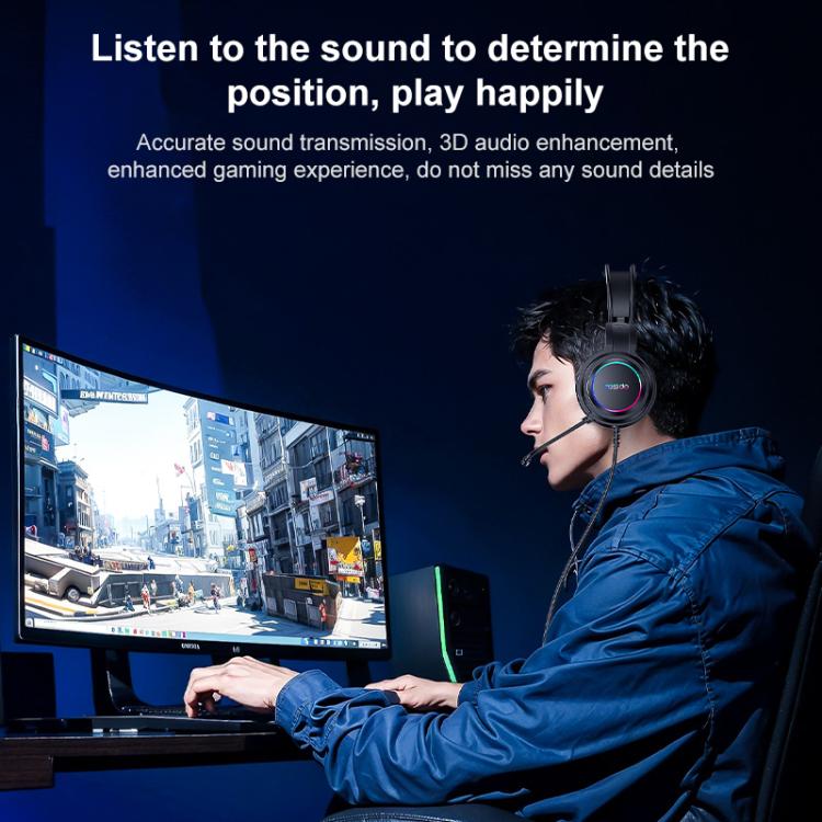 Yesido EK05 USB Wired RGB Light Gaming Headset with Mic, Cable length: 1.2m(Black) - free shipping - PMC TechLife - Order now!