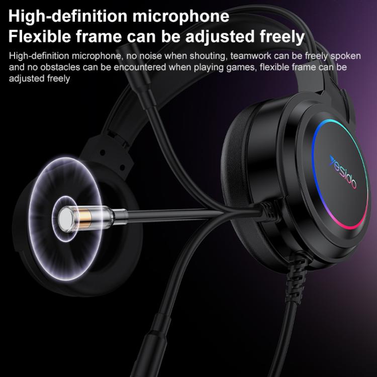 Yesido EK05 USB Wired RGB Light Gaming Headset with Mic, Cable length: 1.2m(Black) - free shipping - PMC TechLife - Order now!
