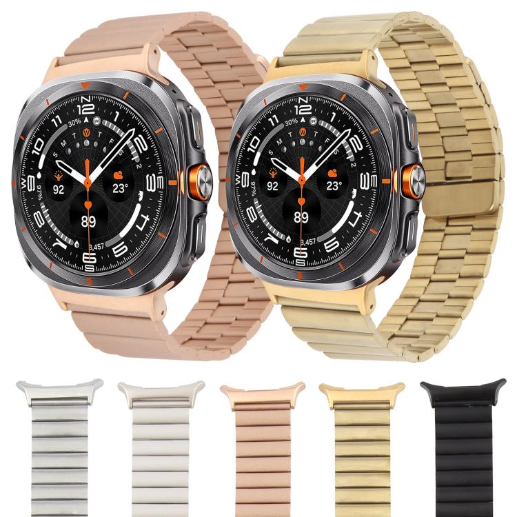 For Samsung Galaxy Watch Ultra 47mm Bamboo Stainless Steel Magnetic Watch Band(Rose Gold) - free shipping - PMc TechLife - Order now!