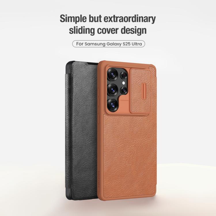 For Samsung Galaxy S25 Ultra 5G NILLKIN QIN Series Pro Sliding Camera Cover Design Leather Phone Case(Black) - free shipping - PMc TechLife - Order now!