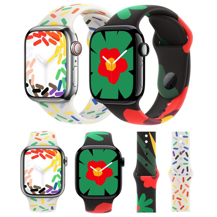 For Apple Watch 42mm / 41mm / 40mm / 38mm Sport Silicone Watch Band(Rainbow) - free shipping - PMc TechLife - Order now!
