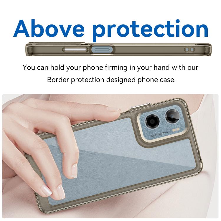 For Motorola Moto E15 Colorful Series Acrylic Hybrid TPU Phone Case(Transparent Grey) - free shipping - PMC TechLife - Order now!