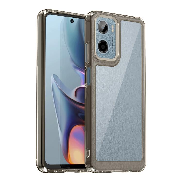 For Motorola Moto G05 Colorful Series Acrylic Hybrid TPU Phone Case(Transparent Grey) - free shipping - PMC TechLife - Order now!