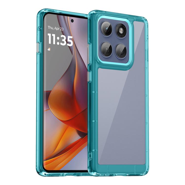 For Motorola Edge 5G 2025 Colorful Series Acrylic Hybrid TPU Phone Case(Transparent Blue) - free shipping - PMC TechLife - Order now!