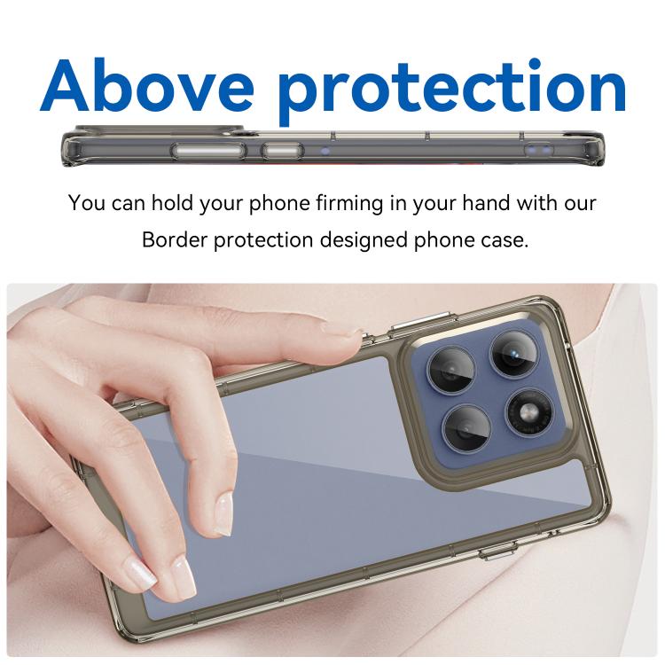 For Motorola Edge 60 Pro Colorful Series Acrylic Hybrid TPU Phone Case(Transparent Grey) - free shipping - PMC TechLife - Order now!
