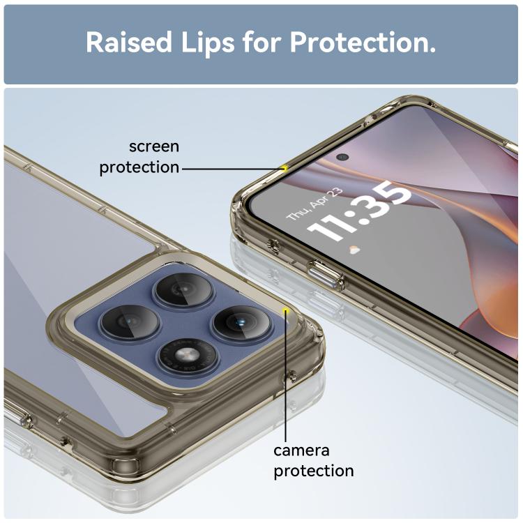For Motorola Edge 60 Pro Colorful Series Acrylic Hybrid TPU Phone Case(Transparent Grey) - free shipping - PMC TechLife - Order now!