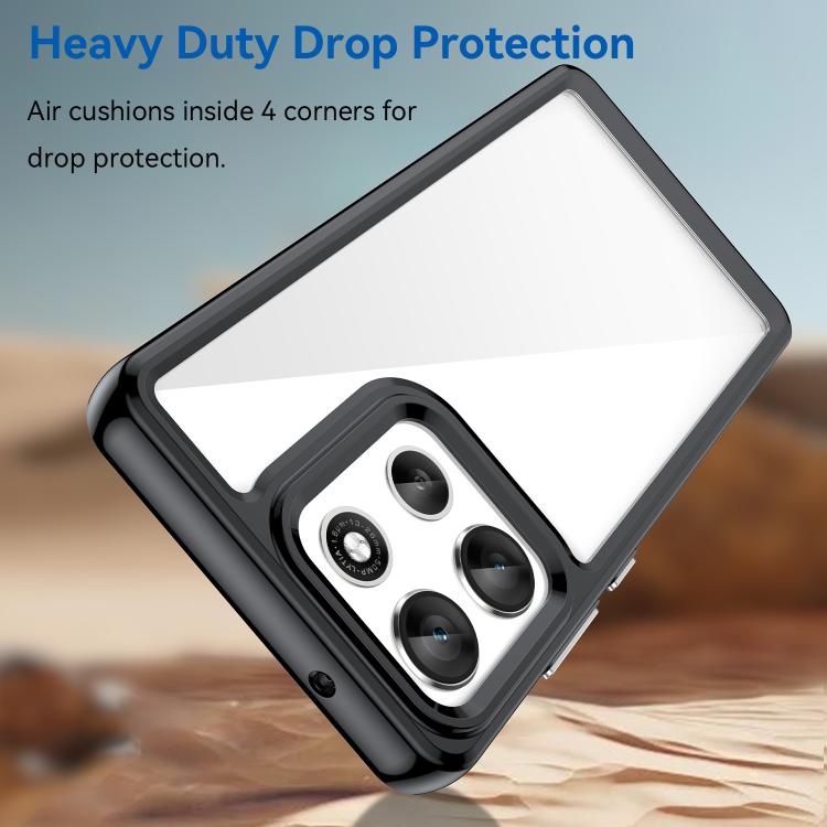 For Motorola Moto G86 5G Colorful Series Acrylic Hybrid TPU Phone Case(Black) - free shipping - PMC TechLife - Order now!