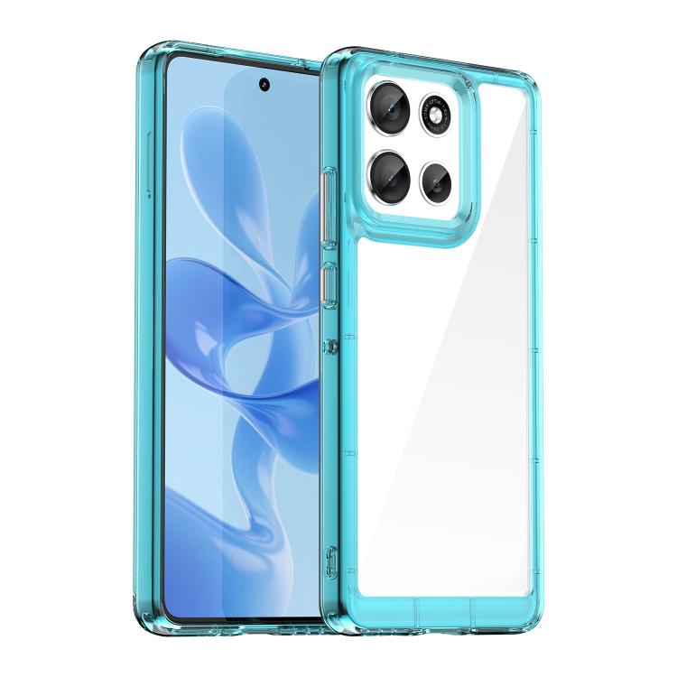 For Motorola Moto G100 Pro 5G Colorful Series Acrylic Hybrid TPU Phone Case(Transparent Blue) - free shipping - PMC TechLife - Order now!
