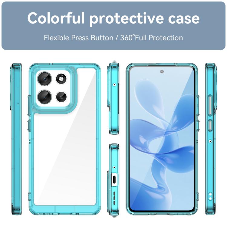 For Motorola Moto G100 Pro 5G Colorful Series Acrylic Hybrid TPU Phone Case(Transparent Blue) - free shipping - PMC TechLife - Order now!