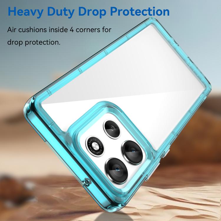 For Motorola Moto G100 Pro 5G Colorful Series Acrylic Hybrid TPU Phone Case(Transparent Blue) - free shipping - PMC TechLife - Order now!