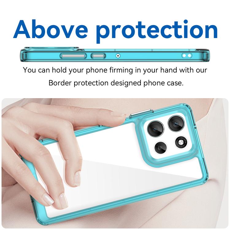 For Motorola Moto G100 Pro 5G Colorful Series Acrylic Hybrid TPU Phone Case(Transparent Blue) - free shipping - PMC TechLife - Order now!