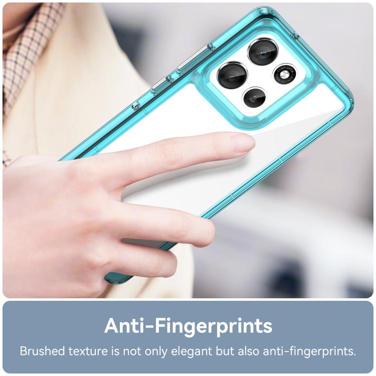 For Motorola Moto G100 Pro 5G Colorful Series Acrylic Hybrid TPU Phone Case(Transparent Blue) - free shipping - PMC TechLife - Order now!