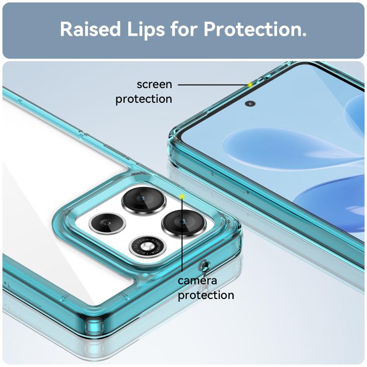 For Motorola Moto G100 Pro 5G Colorful Series Acrylic Hybrid TPU Phone Case(Transparent Blue) - free shipping - PMC TechLife - Order now!