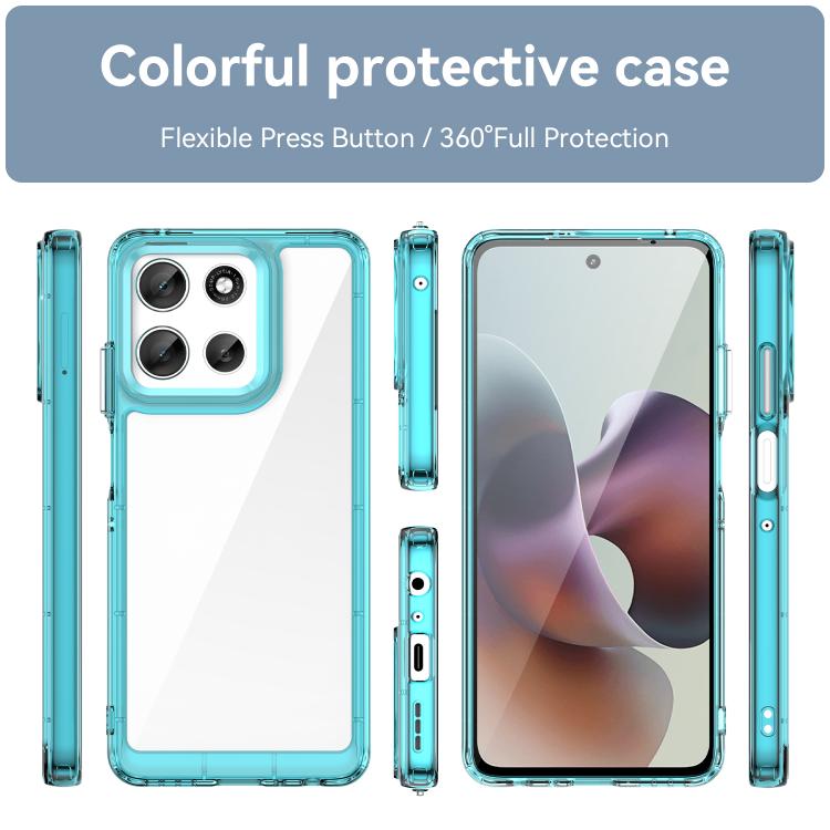 For Motorola Moto G56 5G Colorful Series Acrylic Hybrid TPU Phone Case(Transparent Blue) - free shipping - PMC TechLife - Order now!