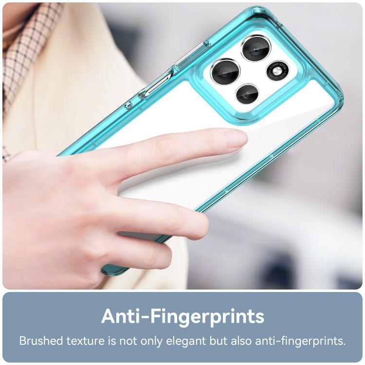 For Motorola Moto G56 5G Colorful Series Acrylic Hybrid TPU Phone Case(Transparent Blue) - free shipping - PMC TechLife - Order now!