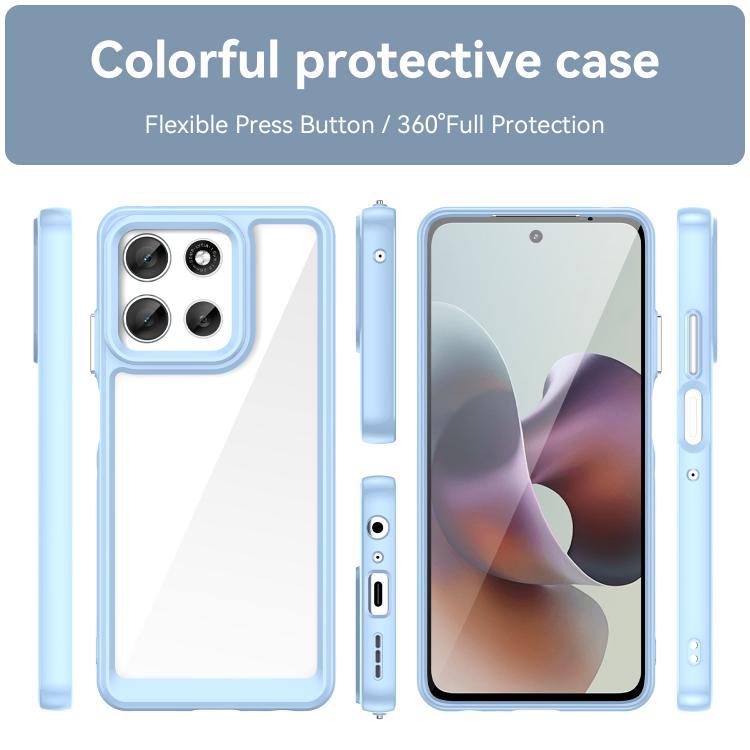 For Motorola Moto G66j 5G Colorful Series Acrylic Hybrid TPU Phone Case(Blue) - free shipping - PMC TechLife - Order now!