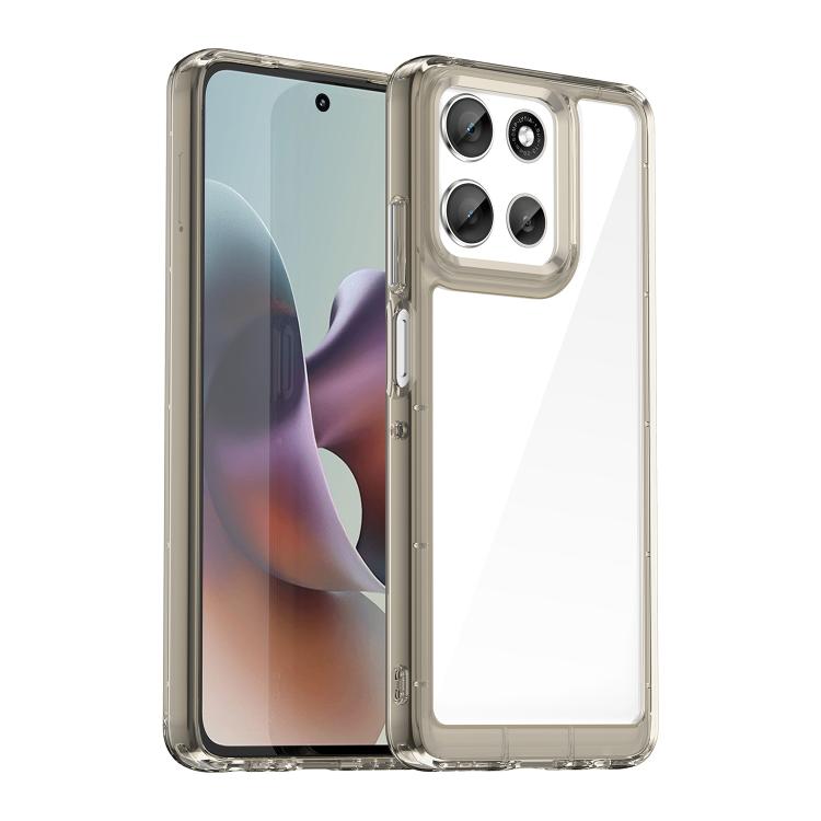 For Motorola Moto G66j 5G Colorful Series Acrylic Hybrid TPU Phone Case(Transparent Grey) - free shipping - PMC TechLife - Order now!