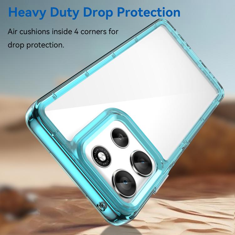 For Motorola Moto G66j 5G Colorful Series Acrylic Hybrid TPU Phone Case(Transparent Blue) - free shipping - PMC TechLife - Order now!