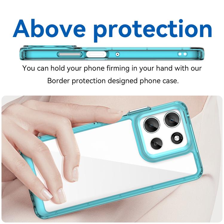 For Motorola Moto G66j 5G Colorful Series Acrylic Hybrid TPU Phone Case(Transparent Blue) - free shipping - PMC TechLife - Order now!