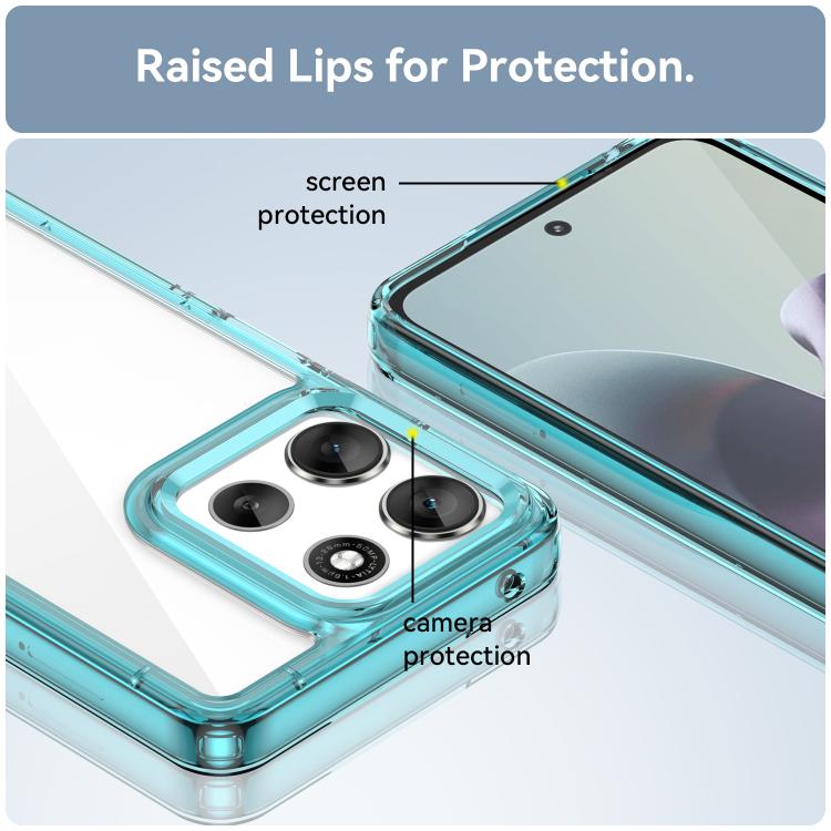 For Motorola Moto G66j 5G Colorful Series Acrylic Hybrid TPU Phone Case(Transparent Blue) - free shipping - PMC TechLife - Order now!