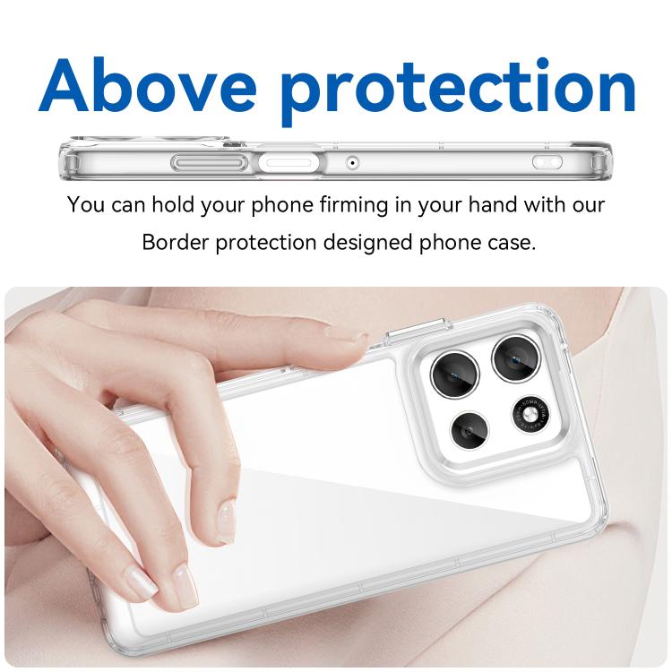 For Motorola Moto G66j 5G Colorful Series Acrylic Hybrid TPU Phone Case(Transparent) - free shipping - PMC TechLife - Order now!