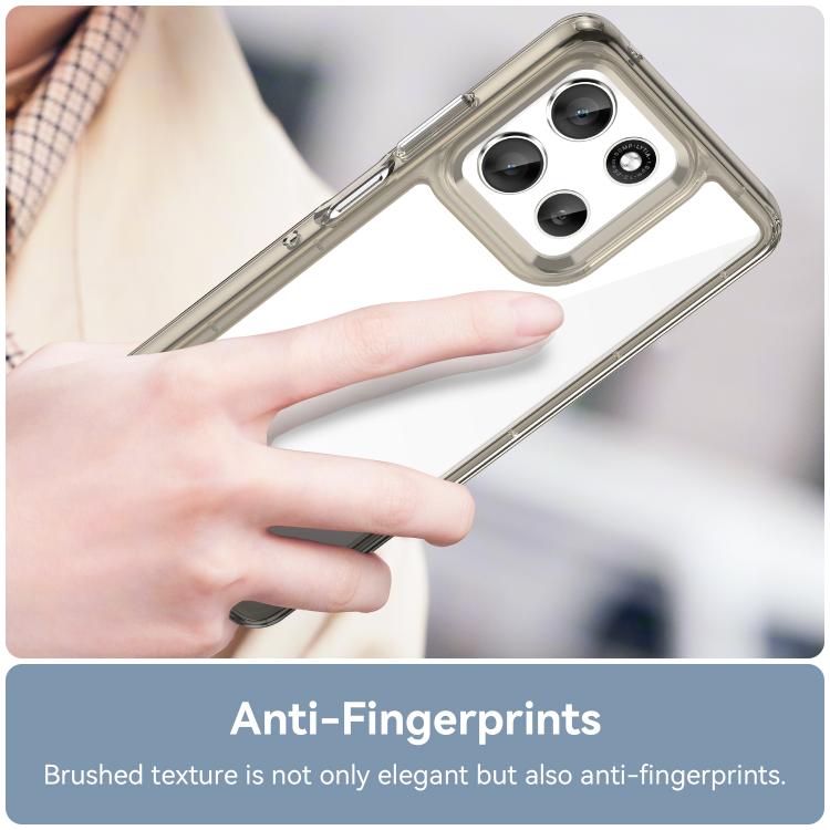 For Motorola Moto G66y 5G Colorful Series Acrylic Hybrid TPU Phone Case(Transparent Grey) - free shipping - PMC TechLife - Order now!