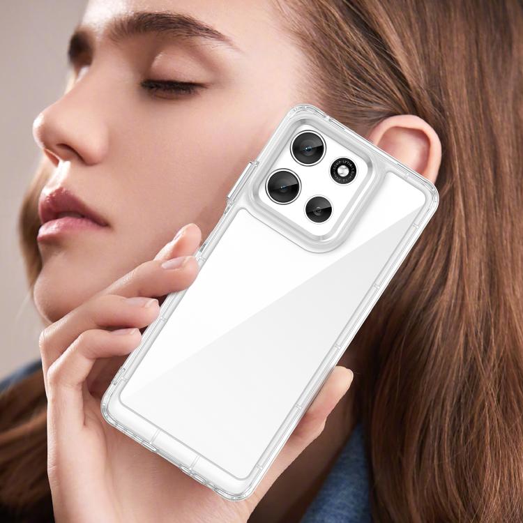 For Motorola Moto G66y 5G Colorful Series Acrylic Hybrid TPU Phone Case(Transparent) - free shipping - PMC TechLife - Order now!