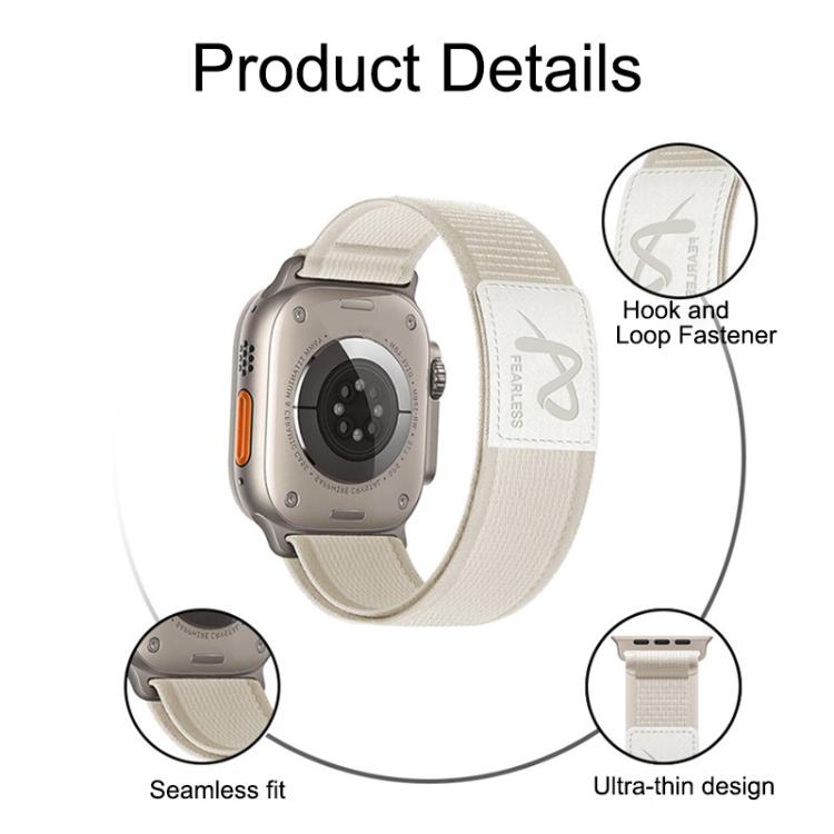For Apple Watch 46mm / 49mm / 45mm / 44mm Fearless Trail Loop Nylon Band(Milky White) - free shipping - PMc TechLife - Order now!