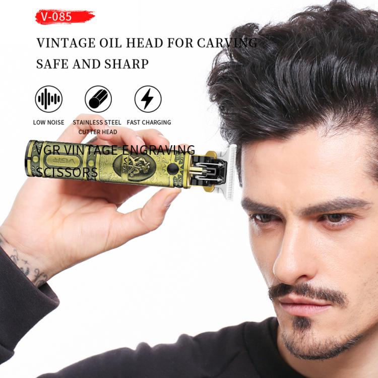 VGR V-085 Vintage Hairstyles Carving USB Electric Hair Clipper(Gold) - free shipping - PMC TechLife - Order now!