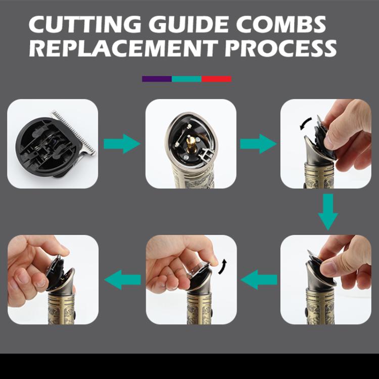 VGR V-106 6-in-1 Digital Display Electric Hair Clipper Kit(Gold) - Hair Trimmer by VGR | Online Shopping South Africa | PMc TechLife | Buy Now Pay Later Mobicred