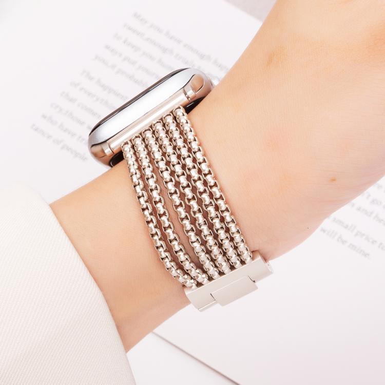 For Apple Watch 42mm / 41mm / 40mm / 38mm 6-Chain Stainless Steel Watch Band(Starlight) - free shipping - PMc TechLife - Order now!