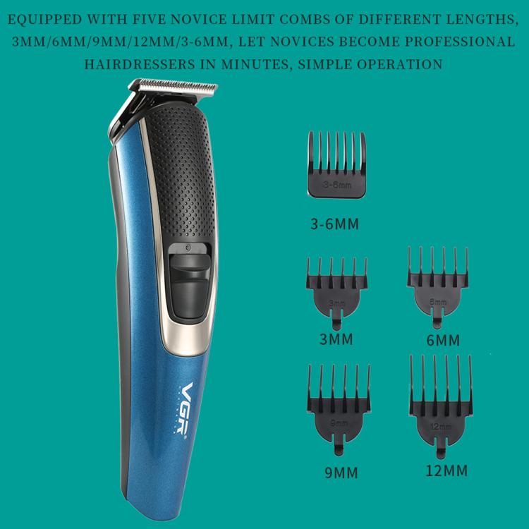 VGR V-172 10W Multifunctional USB Electric Hair Clipper(Blue) - Hair Trimmer by VGR | Online Shopping South Africa | PMc TechLife | Buy Now Pay Later Mobicred