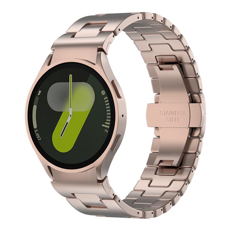 For Samsung Galaxy Watch  7 / 6 / 5 / 4 Quick Release Button H Shaped Stainless Steel Watch Band(Rose Gold) - free shipping - PMC TechLife - Order now!