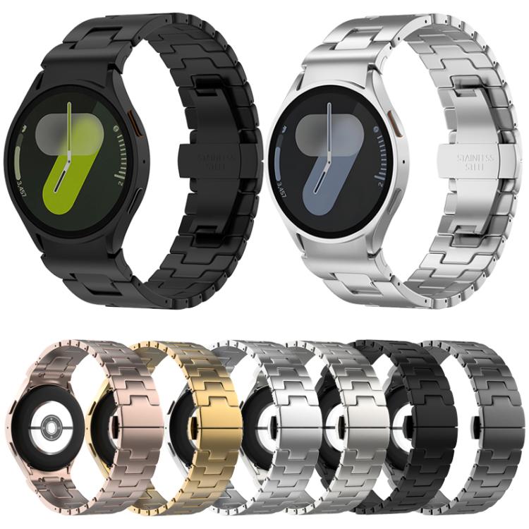 For Samsung Galaxy Watch  7 / 6 / 5 / 4 Quick Release Button H Shaped Stainless Steel Watch Band(Rose Gold) - free shipping - PMC TechLife - Order now!