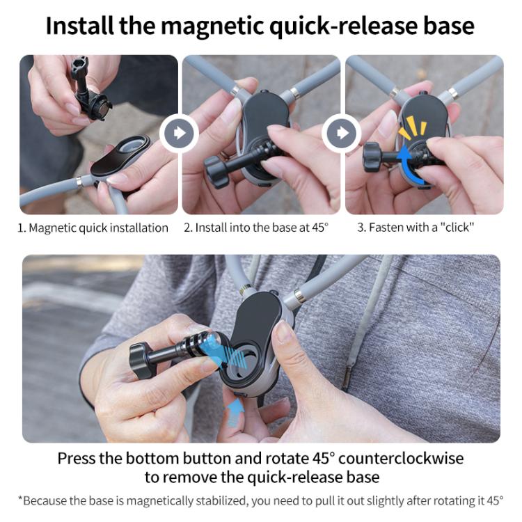 Magnetic Neck Mount Anti-shake Bracket, Type:6 in 1 Phone Clamp - free shipping - PMC TechLife - Order now!