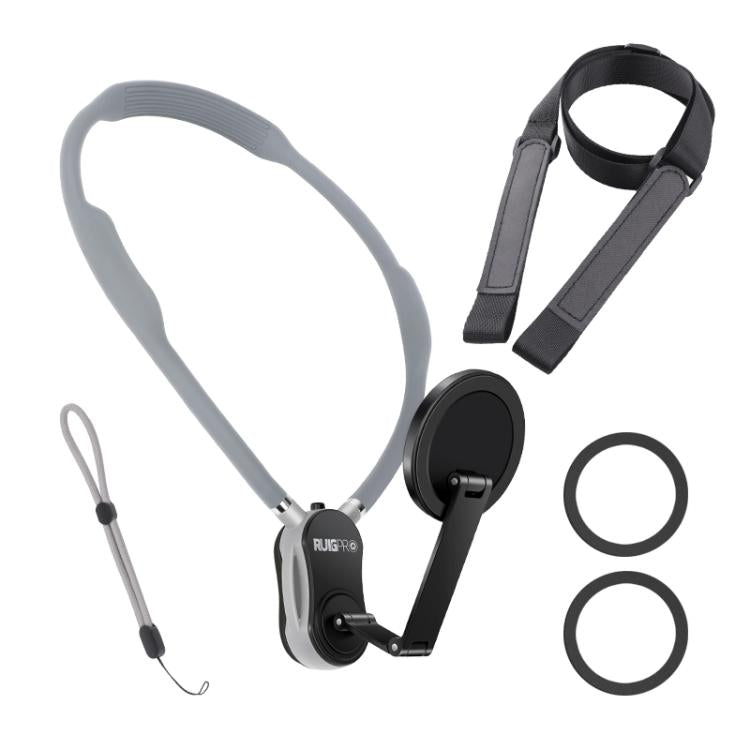 RUIGPRO Magnetic Neck Mount Anti-shake Phone Bracket(Grey) - free shipping - PMC TechLife - Order now!