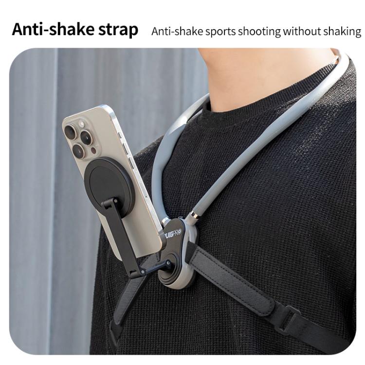 RUIGPRO Magnetic Neck Mount Anti-shake Phone Bracket(Grey) - free shipping - PMC TechLife - Order now!