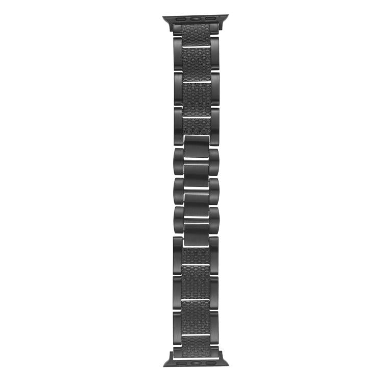 For Apple Watch 46mm / 49mm / 45mm / 44mm Wave Thread 3-bead Stainless Steel Watch Band(Black) - Watch Bands by PMc TechLife | Online Shopping South Africa | PMc TechLife | Buy Now Pay Later Mobicred